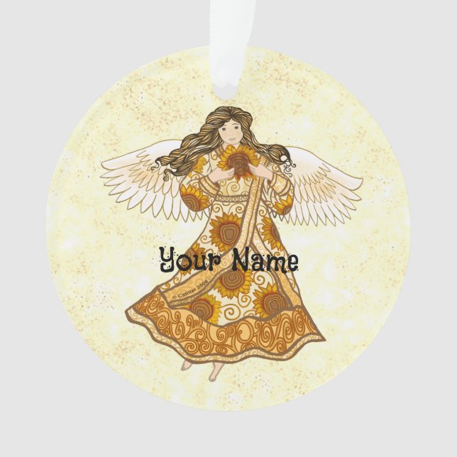Ornamento Girassol anjo  (Frente)