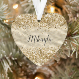 Ornamento Glam Girly Dourado Glitter Sparkle Confetti