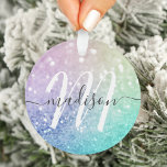 Ornamento Glitter Bokeh Glamorous Elegante<br><div class="desc">Personalize facilmente este elegante padrão colorido de brilho com seu nome personalizado e/ou monograma.</div>