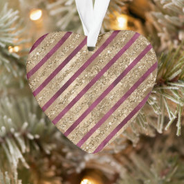 Ornamento Glitter Dourado e Borgonha