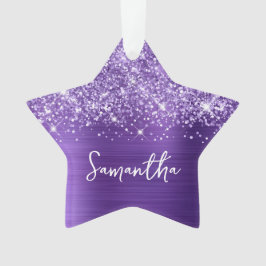 Ornamento Glittery Amethyst Purple Glam Name Star
