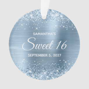 Ornamento Glittery Light Blue Foil Sweet 16