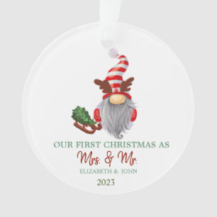 Ornamento Gnome Pine Tree Suspira Nosso Primeiro Natal