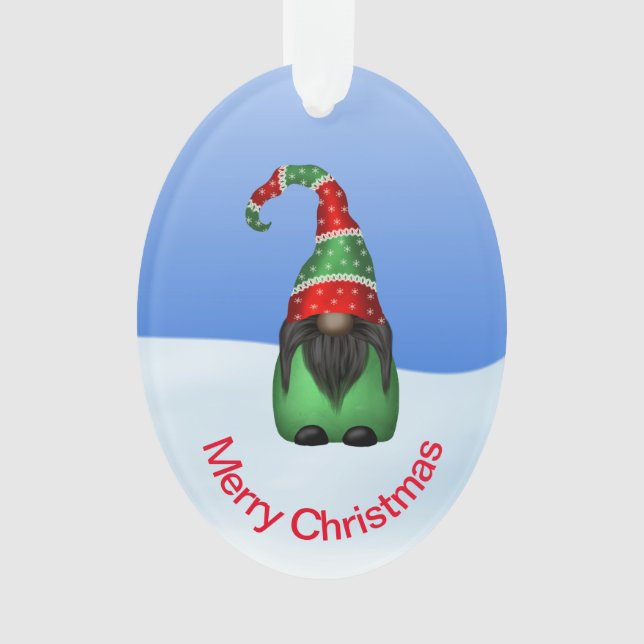Ornamento Gnomo Whimsical em um Natal (Frente)