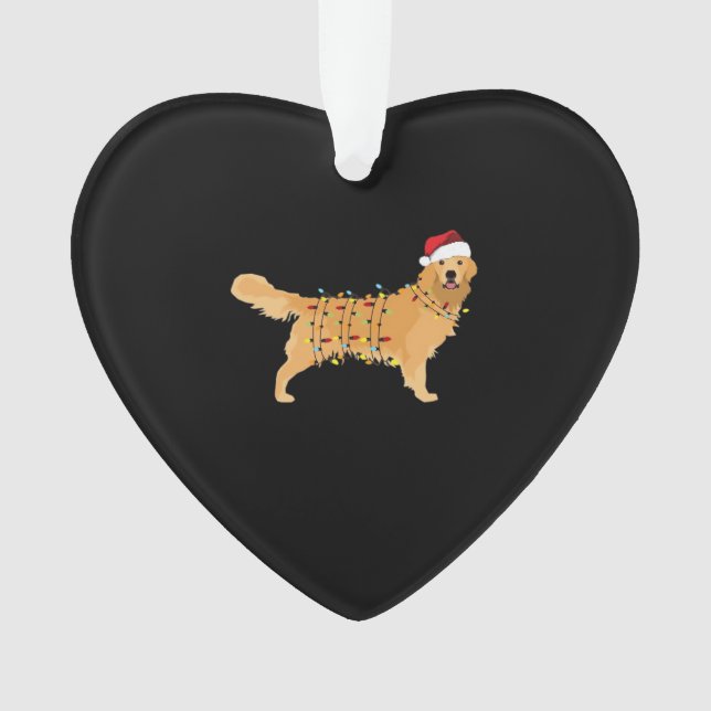 Ornamento Golden Retriever Holiday Christmas Light Essential (Frente)