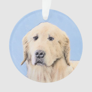 Ornamento Golden Retriever Painting - Cute Original Dog Art