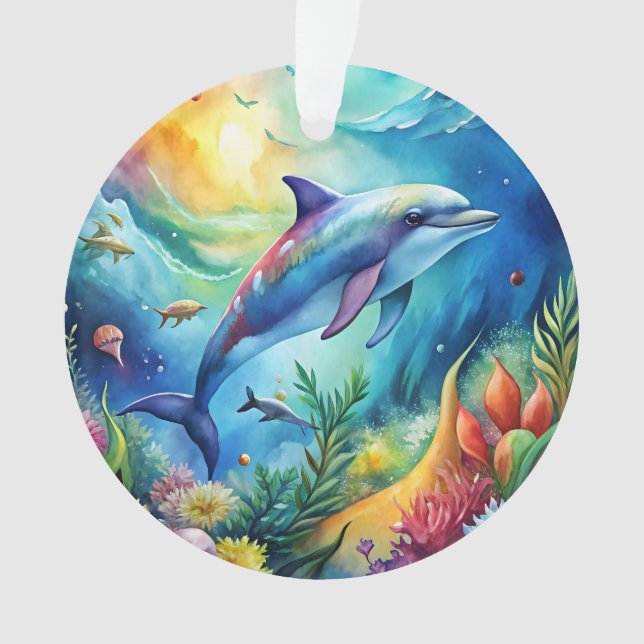 Ornamento Golfinho Pintado (Frente)