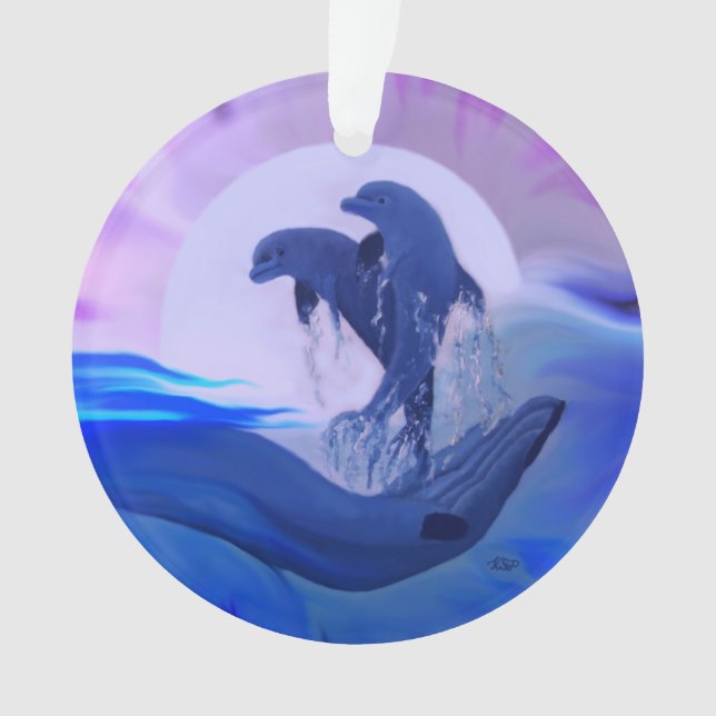 Ornamento Golfinhos na Lua (Frente)