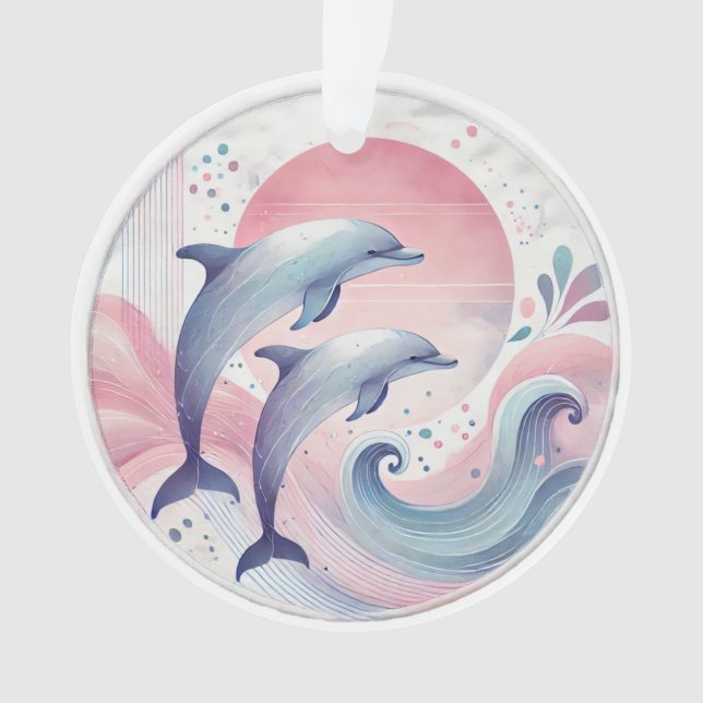 Ornamento golfinhos pastel suave (Frente)