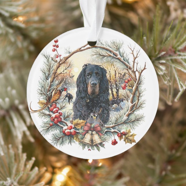 Ornamento Gordon Setter Christmas Joy – Seasonal Dog Art (Árvore)