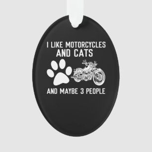 Ornamento Gosto De Motociclos E Gatos De Arte Engraçada
