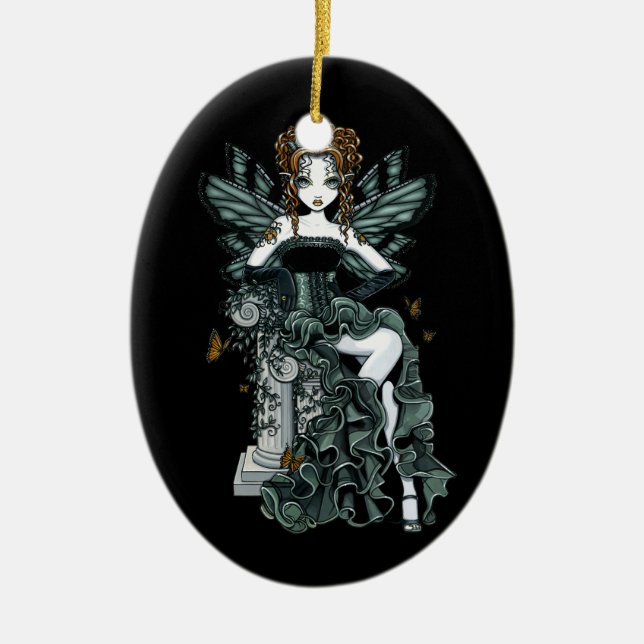 Ornamento gótico da fada da borboleta do Couture (Frente)