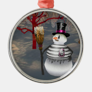Ornamento Gótico Snowman Round