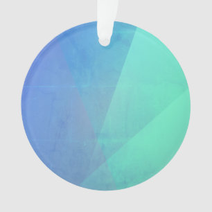 Ornamento Gradação Geométrica Azul Moderno de Aqua e Turques