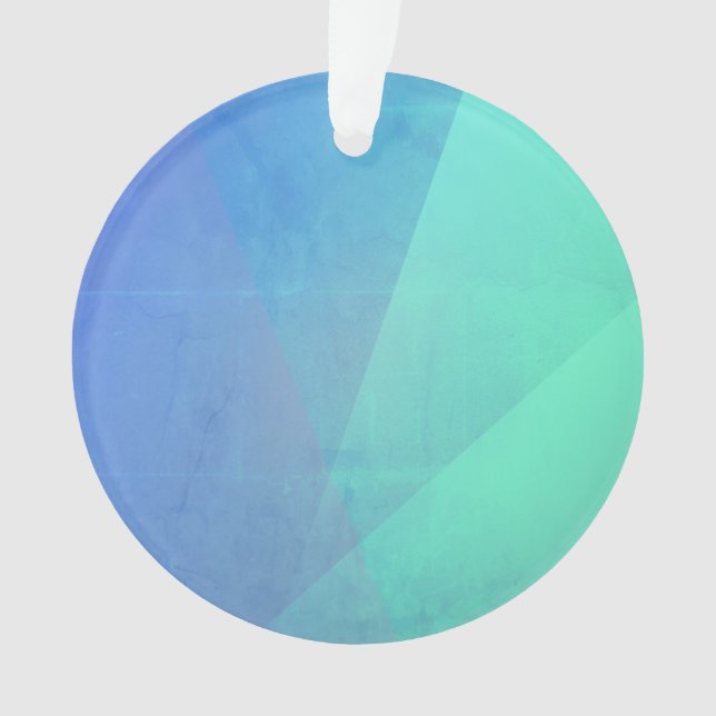 Ornamento Gradação Geométrica Azul Moderno de Aqua e Turques (Frente)