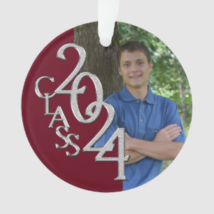 Ornamento Graduação Silver e Burgundy 2024 Foto