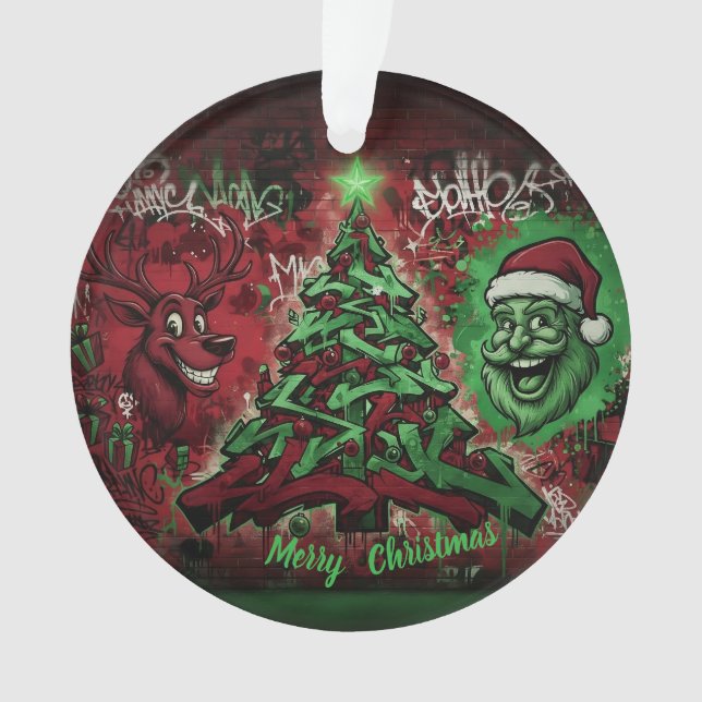 Ornamento Graffiti Christmas Acrylic Ornament (Frente)