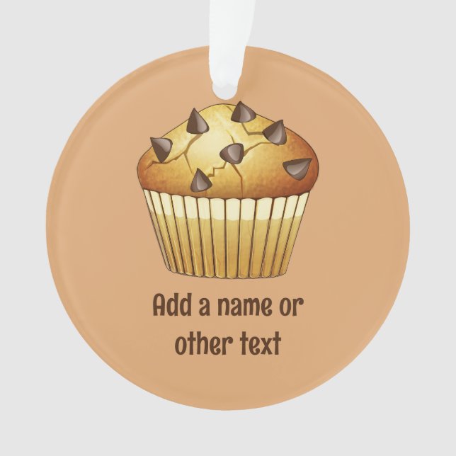 Ornamento Gráfico Chip Muffin Chocolate - Texto em ambos os  (Frente)