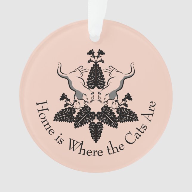 Ornamento Gráfico de Gatos e Silhuetas de Apanho (Frente)