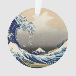 Ornamento Grande Onda fora de Kanagawa & Monte Fuji Mar do J