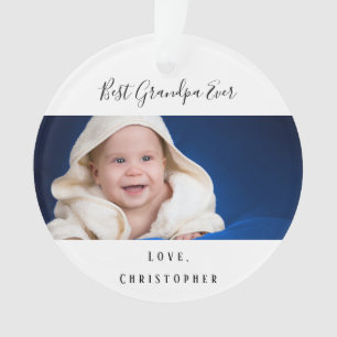 Ornamento Grandfather Best Grandpa Ever baby photo