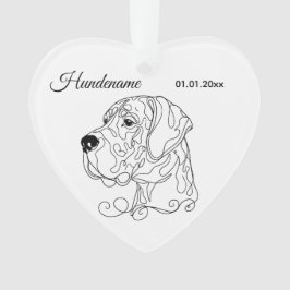 Ornamento Grat Dane Minimalist Line Art Personalized