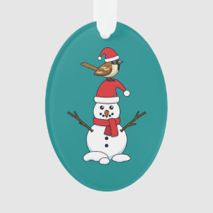 Ornamento Grátis Sparrow em Snowman