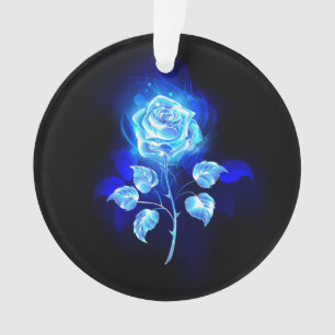Ornamento Gravação de Rosa Azul