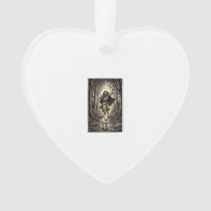 Ornamento Grave Entalhe Pastor e Floresta do Cordeiro