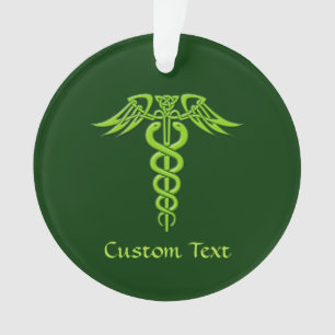 Ornamento Green Celtic Knot Caduceus