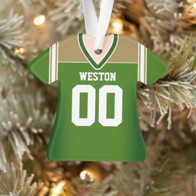 Ornamento Green/Dourado/White Football Jersey (Árvore)