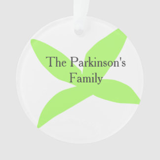 Ornamento Green leaf abstract pastel family name retro boho