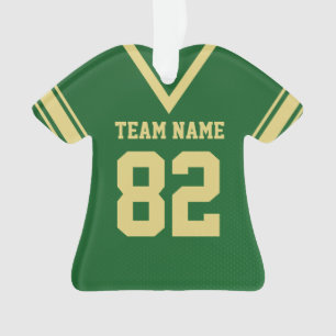 Ornamento Green Uniform com Foto em Futebol Jersey, Dourado 