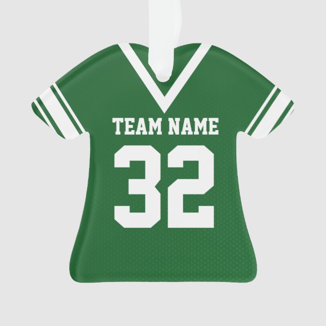 Ornamento Green Uniform de Futebol Jersey com foto (Frente)