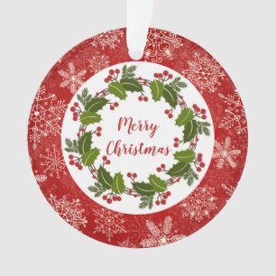 Ornamento Grinalda do azevinho, foto do Natal dos flocos de