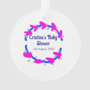 Ornamento Grinalda floral chá de bebê roxo azul boho adicion