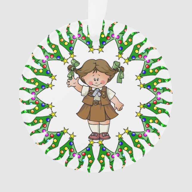 Ornamento Grinalda triguenha da árvore da brownie (Frente)