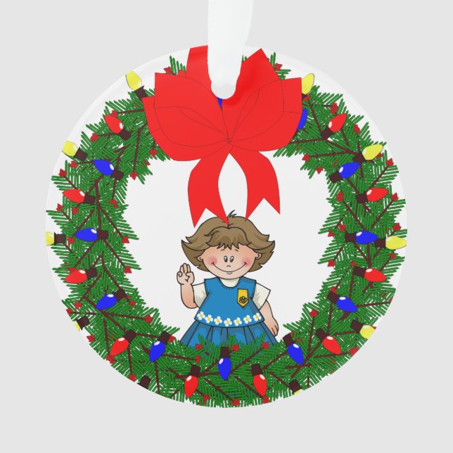 Ornamento Grinalda triguenha do pinho da margarida com arco (Frente)