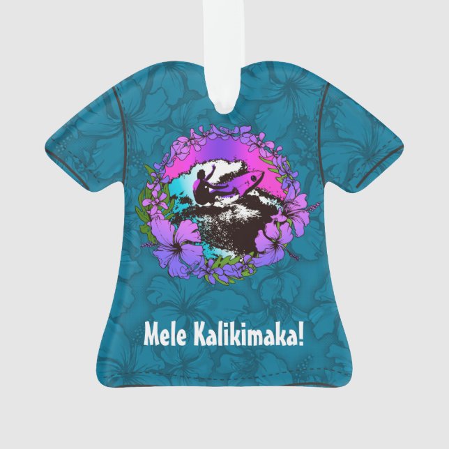 Ornamento Groovy Havaiian Surfer 1960 - Camisa Retro-Aloha (Verso)