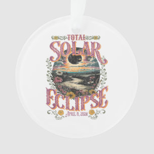 Ornamento Groovy Total Solar Eclipse 8 de abril de 2024 Astr