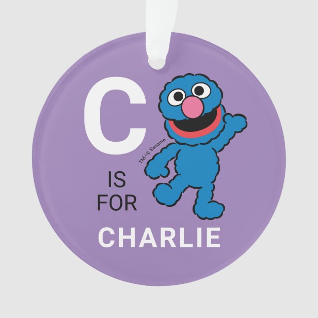 Ornamento Grover | Nome personalizado com foto (Frente)