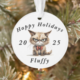 Ornamento Grumpy Cat sarcasmo Feliz Natal