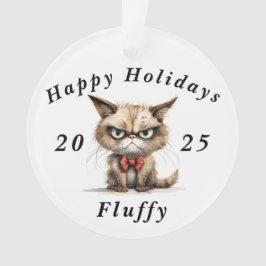 Ornamento Grumpy Cat sarcasmo Feliz Natal