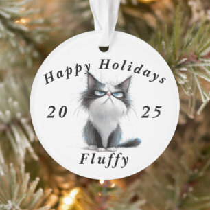 Ornamento Grumpy Cat sarcasmo Feliz Natal