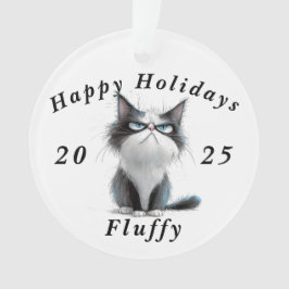 Ornamento Grumpy Cat sarcasmo Feliz Natal