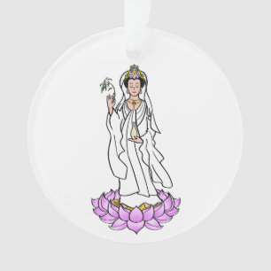 Ornamento Guan Yin Bodhisattva no Lotus