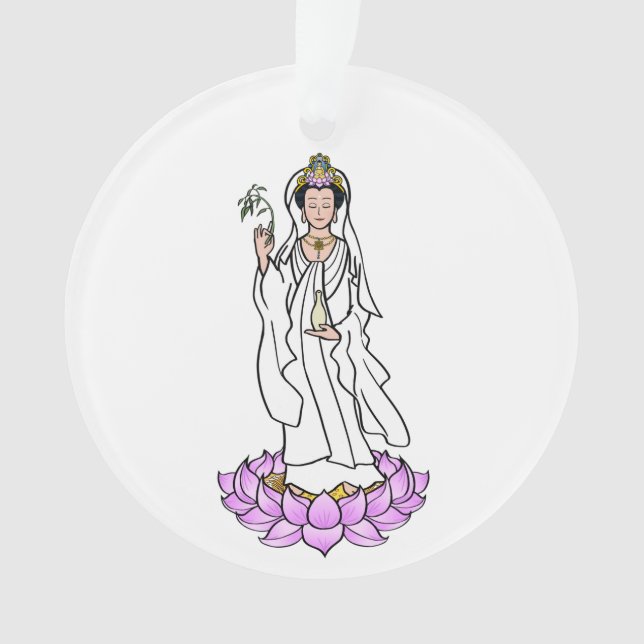 Ornamento Guan Yin Bodhisattva no Lotus (Frente)