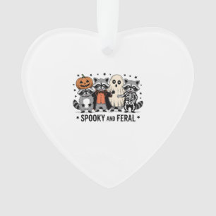 Ornamento Guaxinim de Halloween engraçado assustador e selva