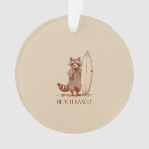 Ornamento Guaxinim Surfista Ladrão de Praia – Divertido Vint