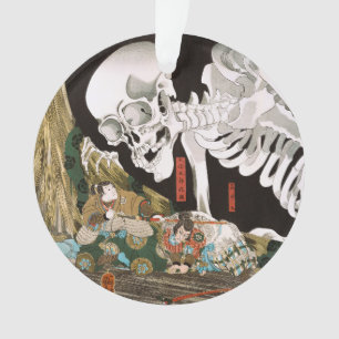 Ornamento Guerreiro Utagawa Kuniyoshi vs Fantasma,Arte Japon